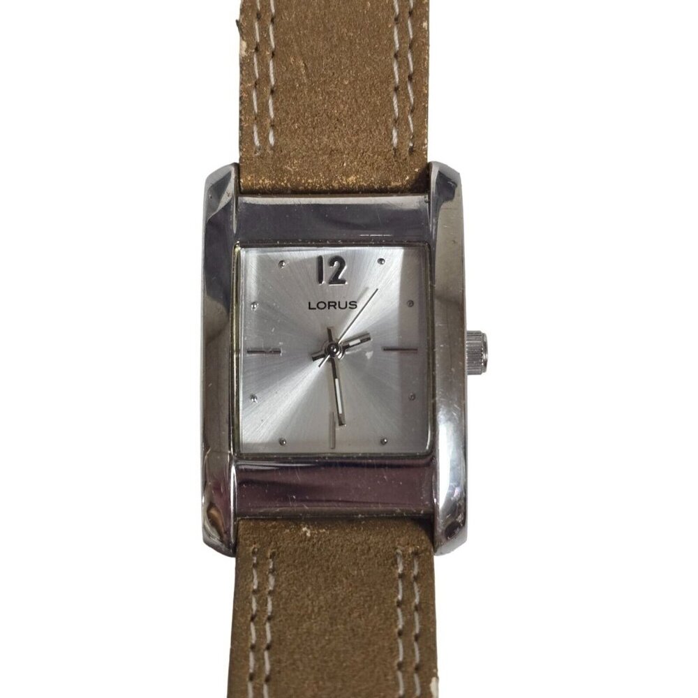 Lorus LR1013 Women's Quartz 24mm Watch Tan Leather Band Japan Mvt New Battery
